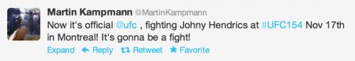 Martin Kampmann tweet